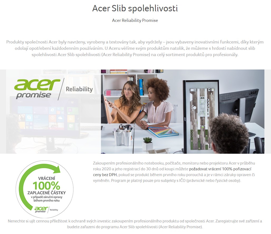 Acer slib spolehlivosti